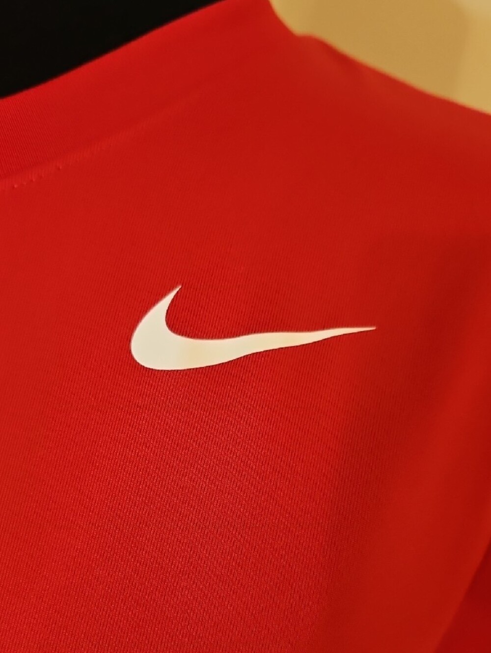 Nike Red Short Sleeve Performance Tee with White Swoosh - Picture 2 of 6